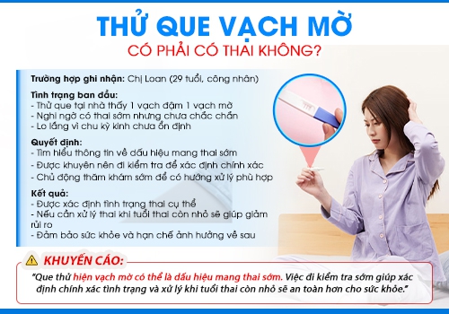 Thử que vạch mờ có phải mang thai không?