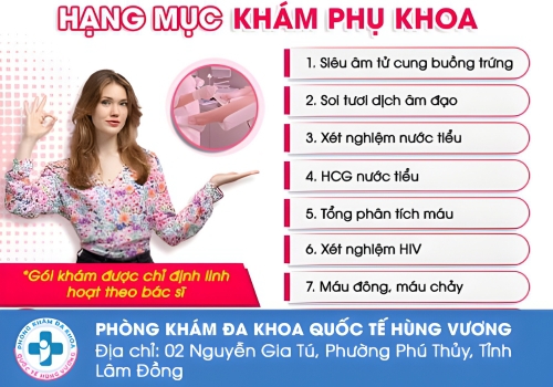 Hạng mục thăm khám phụ khoa tại Phòng Khám Đa Khoa Quốc Tế Hùng Vương